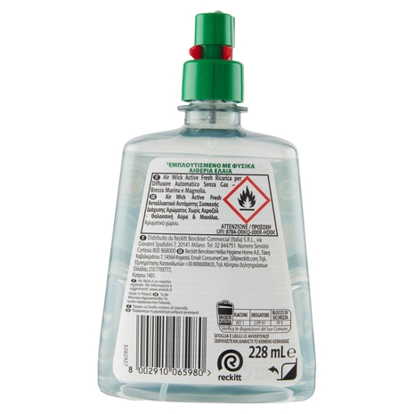 Air Wick Active Fresh Ricarica per Diffusore Automatico Brezza Marina Profumatore per ambiente 228ml